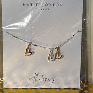 Valentine ready! Katie Loxton London tri-tone hearts floating chain bracelet